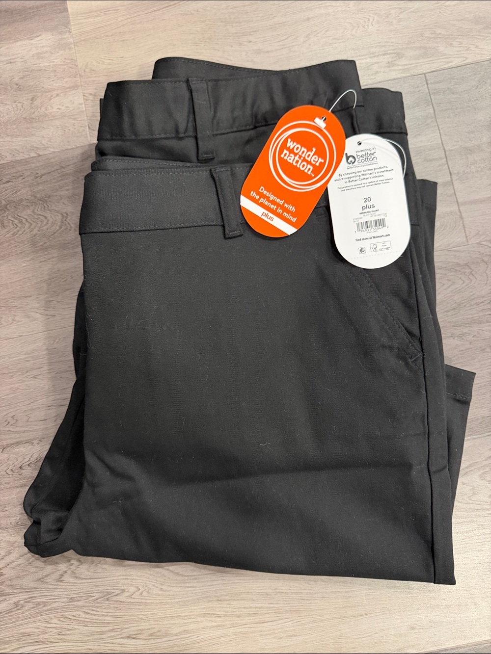 NWT - Girl’s Black Bermuda Chino Shorts, size 20 plus (Lot 2)